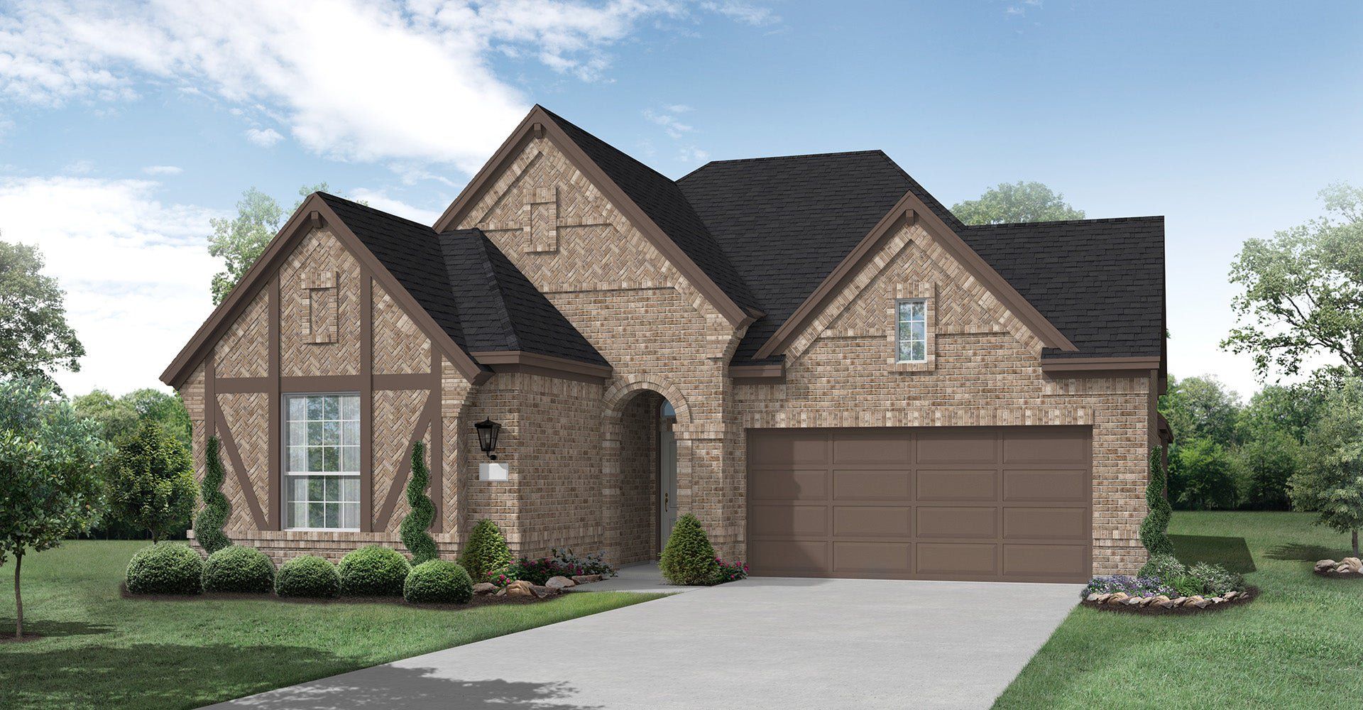 Front exterior of a new home in Hillside Village, Celina, TX, highlighting curb appeal (Image 1). Front exterior of a new home in Hillside Village, Celina, TX, highlighting curb appeal (Image 1).