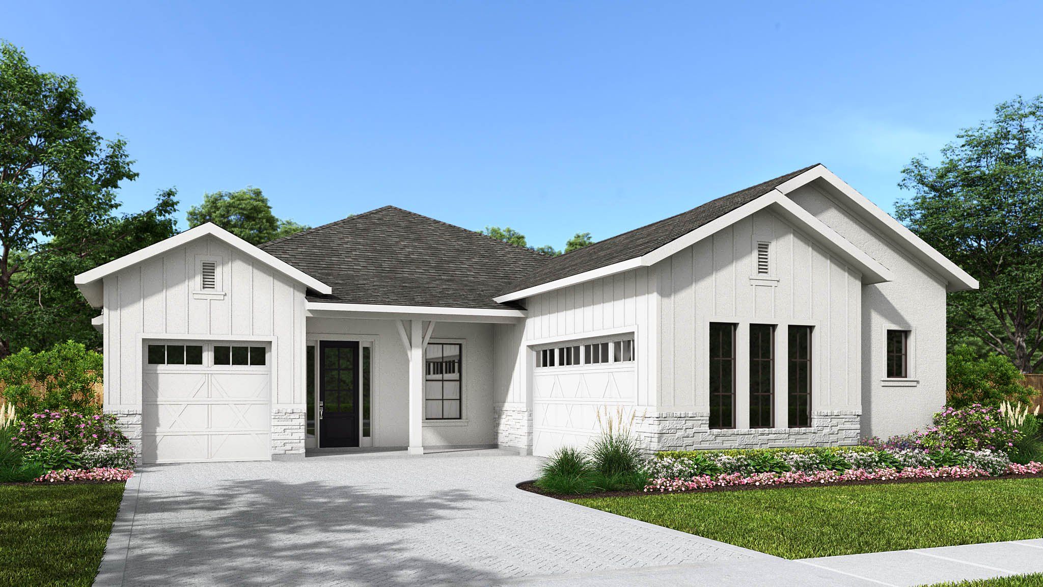 Front exterior of a new home in Southern Hills, Brooksville, FL, highlighting curb appeal (Image 1). Front exterior of a new home in Southern Hills, Brooksville, FL, highlighting curb appeal (Image 1).
