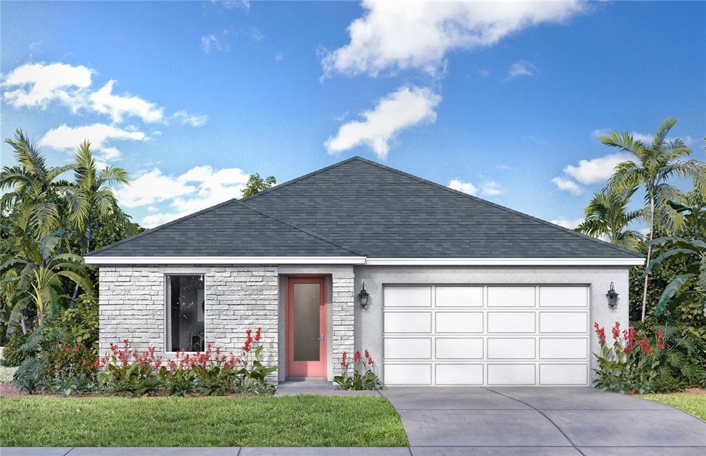 Front exterior of a new home in Trailside, Mount Dora, FL, highlighting curb appeal (Image 1). Front exterior of a new home in Trailside, Mount Dora, FL, highlighting curb appeal (Image 1).