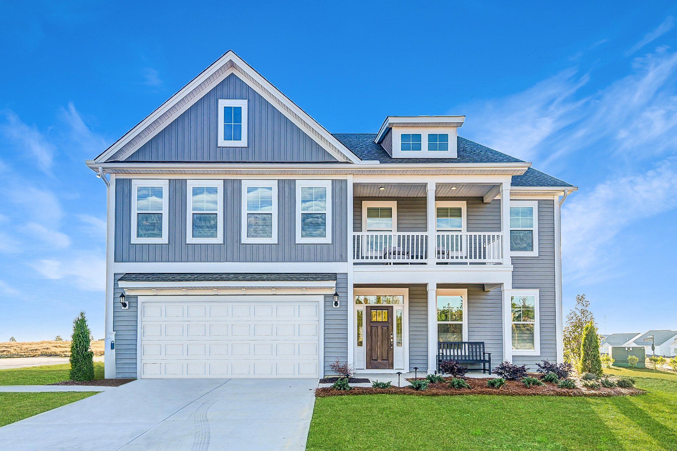 Front exterior of a new home in , Summerville, SC, highlighting curb appeal (Image 1). Front exterior of a new home in , Summerville, SC, highlighting curb appeal (Image 1).