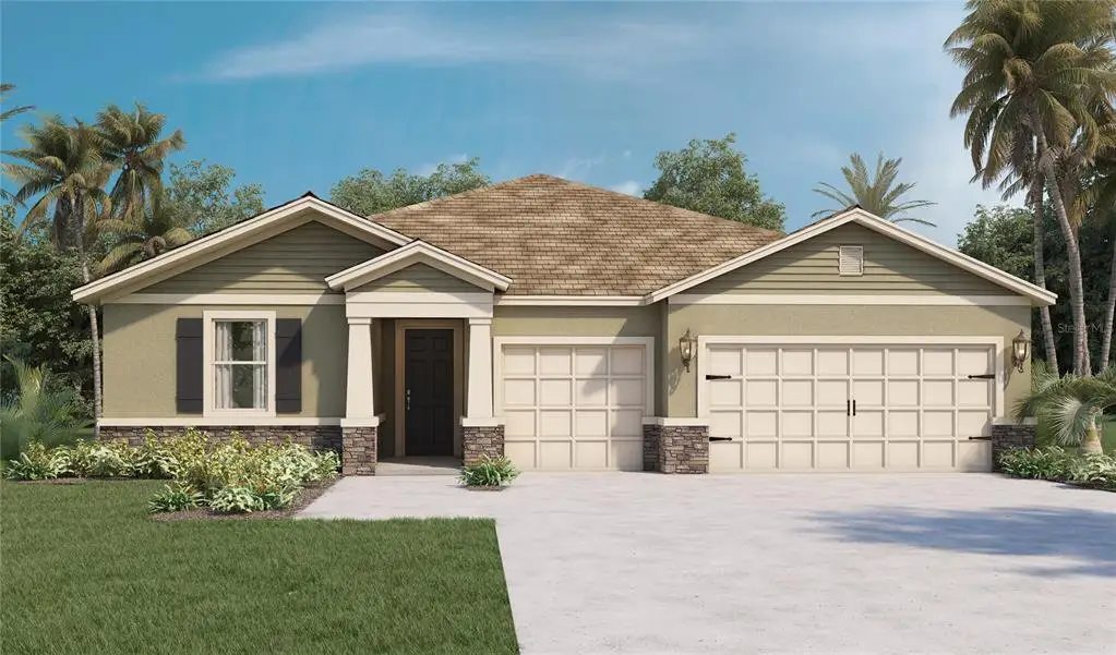 Front exterior of a new home in Harmony West, St. Cloud, FL, highlighting curb appeal (Image 1). Front exterior of a new home in Harmony West, St. Cloud, FL, highlighting curb appeal (Image 1).