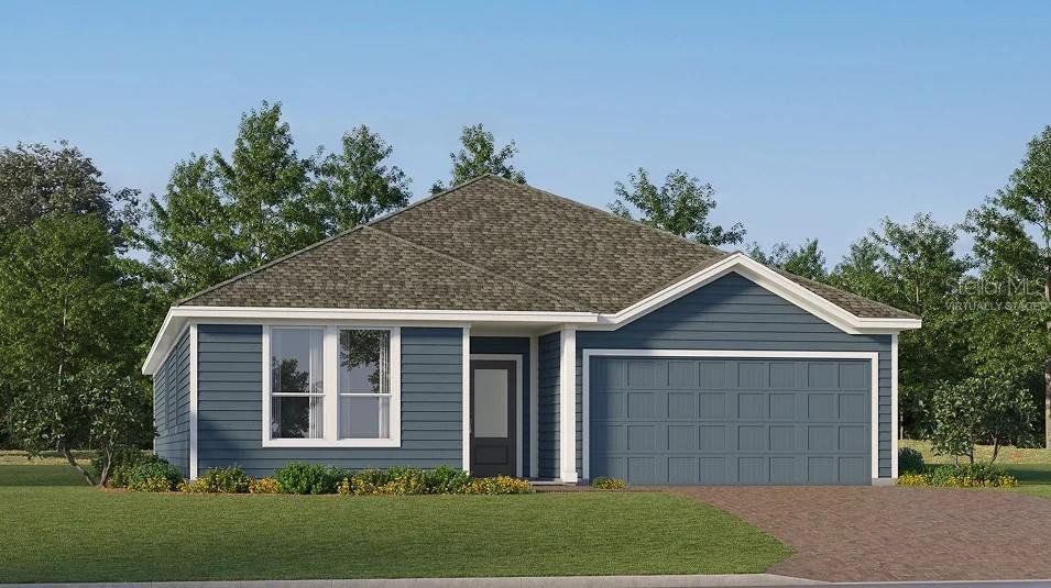 Front exterior of a new home in The Glades at Crossprairie, St. Cloud, FL, highlighting curb appeal (Image 1). Front exterior of a new home in The Glades at Crossprairie, St. Cloud, FL, highlighting curb appeal (Image 1).