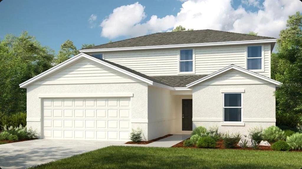 Front exterior of a new home in Waterstone, Groveland, FL, highlighting curb appeal (Image 1). Front exterior of a new home in Waterstone, Groveland, FL, highlighting curb appeal (Image 1).