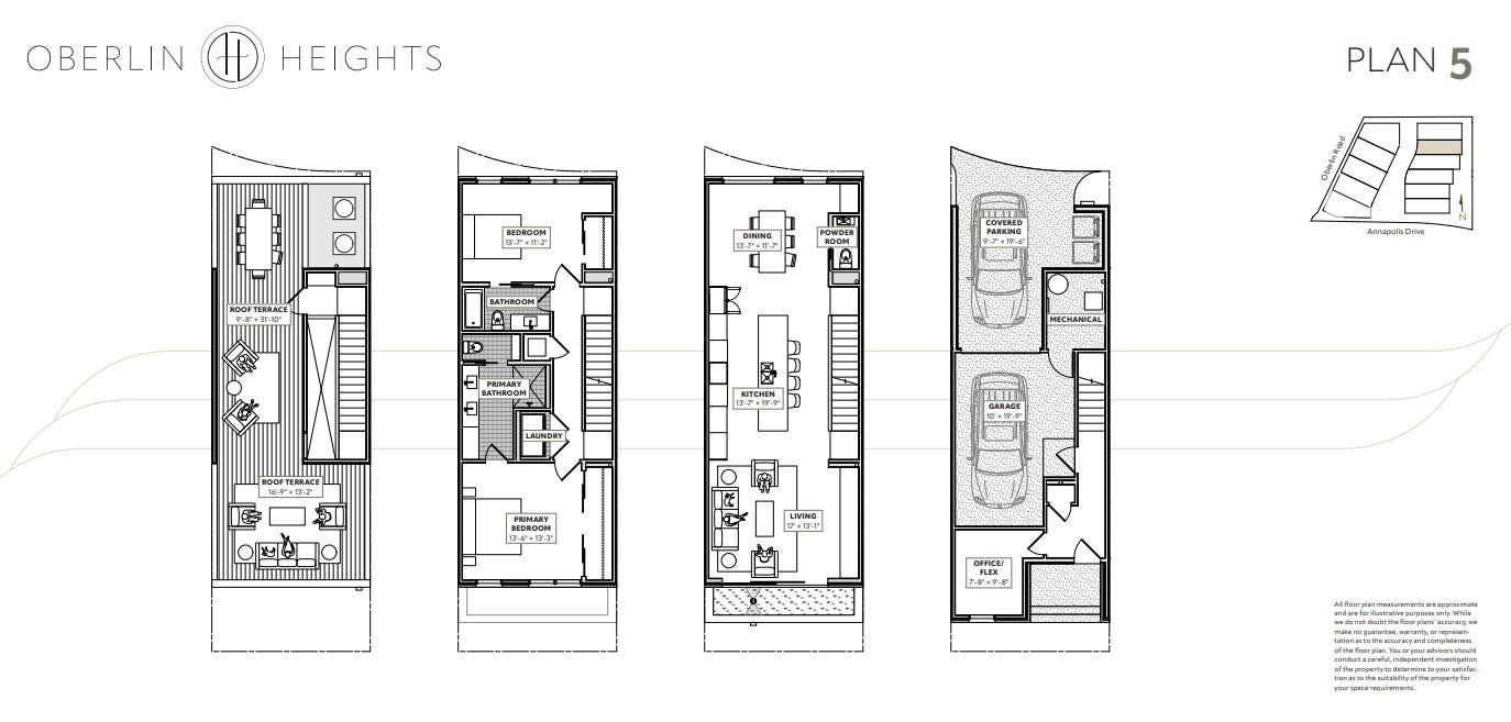 2D floor plan layout for the Plan 5 by Concept 8 in Oberlin Heights, Raleigh, NC (Image 1).