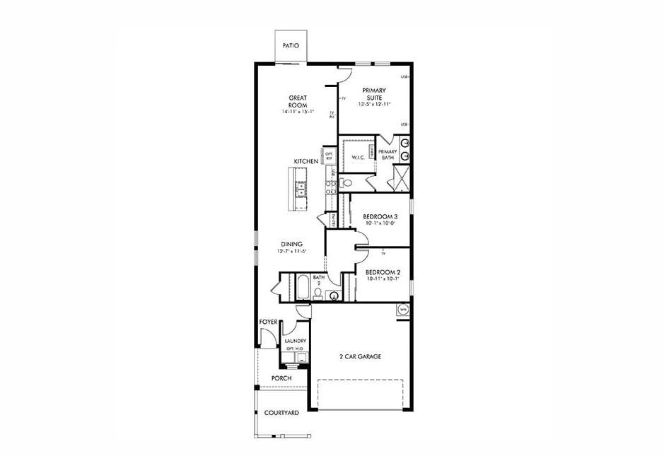 2D floor plan layout of this home in Springs at Lake Alfred - Classic Series, Lake Alfred, FL (Image 1). 2D floor plan layout of this home in Springs at Lake Alfred - Classic Series, Lake Alfred, FL (Image 1).