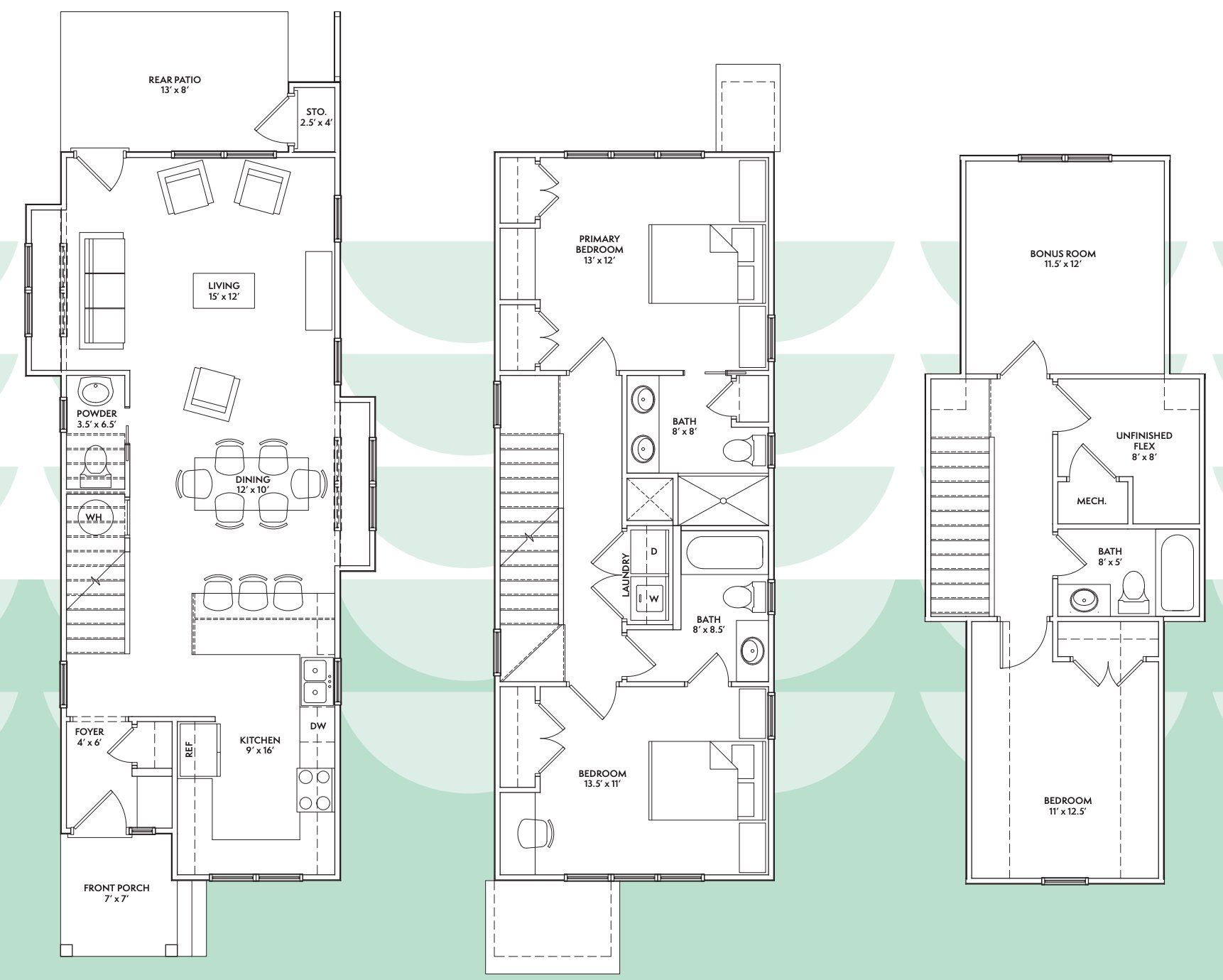Image 1 representing the 1 by Concept 8 in Durant Towns, Raleigh, NC.