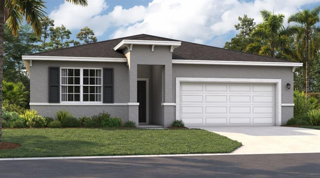 Front exterior of a new home in Hidden Cove, Eustis, FL, highlighting curb appeal (Image 1). Front exterior of a new home in Hidden Cove, Eustis, FL, highlighting curb appeal (Image 1).