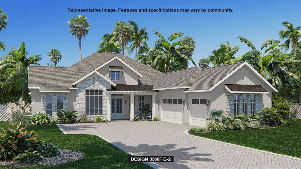 Front exterior of a new home in Southern Hills, Brooksville, FL, highlighting curb appeal (Image 1). Front exterior of a new home in Southern Hills, Brooksville, FL, highlighting curb appeal (Image 1).