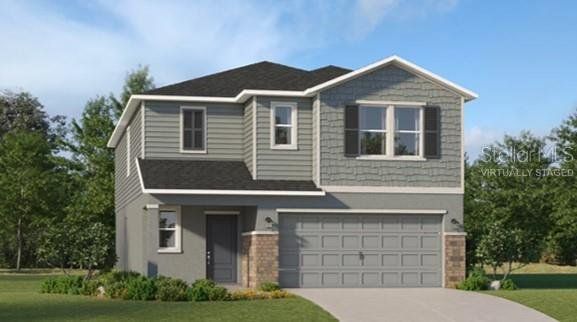 Front exterior of a new home in Wynnstone, Davenport, FL, highlighting curb appeal (Image 1). Front exterior of a new home in Wynnstone, Davenport, FL, highlighting curb appeal (Image 1).