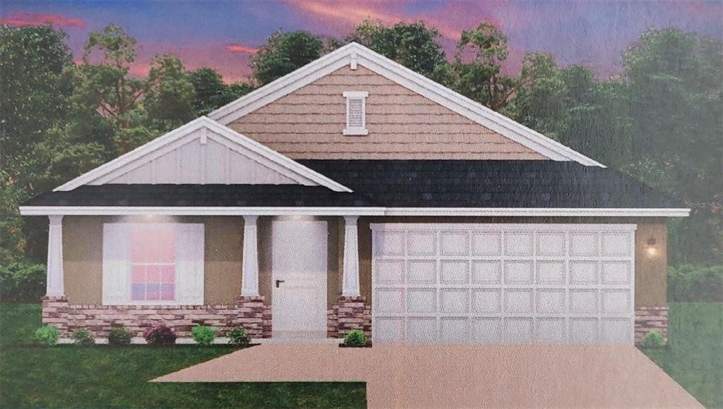 Front exterior of a new home in Sunset Landing, Spring Hill, FL, highlighting curb appeal (Image 1). Front exterior of a new home in Sunset Landing, Spring Hill, FL, highlighting curb appeal (Image 1).
