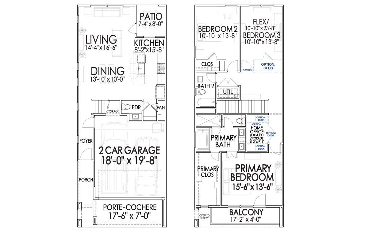 2D floor plan layout for the 9269 by CitySide Homes in Highland Commons, Houston, TX (Image 1).