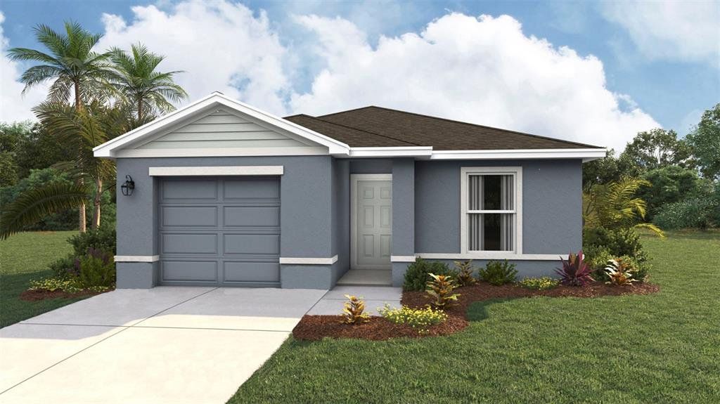 Front exterior of a new home in Oakfield Lakes, Parrish, FL, highlighting curb appeal (Image 1). Front exterior of a new home in Oakfield Lakes, Parrish, FL, highlighting curb appeal (Image 1).