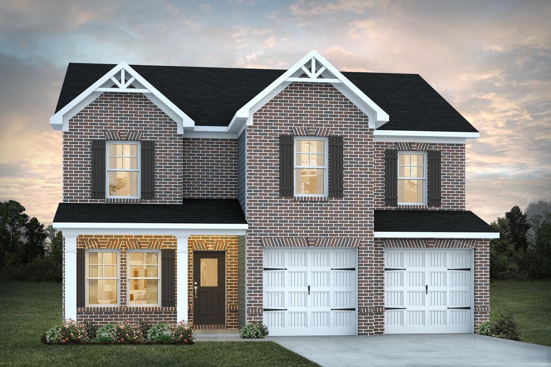 Front exterior of a new home in Fern Dale, Fairburn, GA, highlighting curb appeal (Image 1). Front exterior of a new home in Fern Dale, Fairburn, GA, highlighting curb appeal (Image 1).