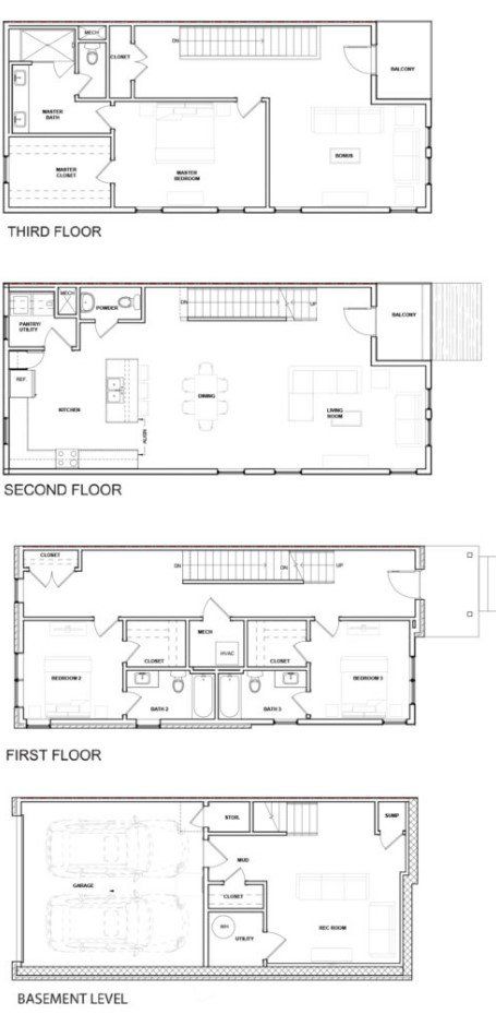 2D floor plan layout for the Davidson by Red Seal Homes in 44Tenn Townhomes, Nashville, TN (Image 1). 2D floor plan layout for the Davidson by Red Seal Homes in 44Tenn Townhomes, Nashville, TN (Image 1).