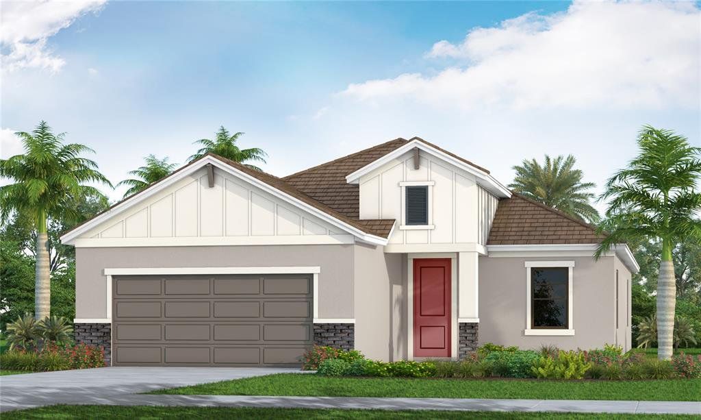 Front exterior of a new home in , Sarasota, FL, highlighting curb appeal (Image 1). Front exterior of a new home in , Sarasota, FL, highlighting curb appeal (Image 1).