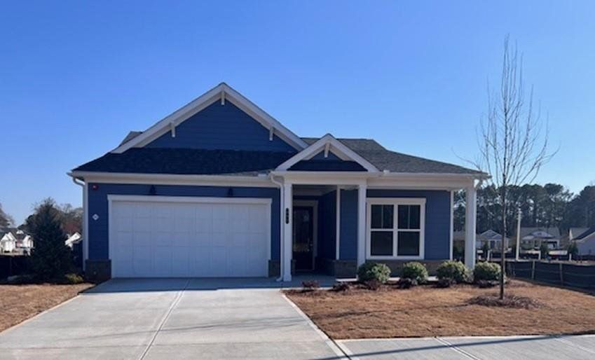 Front exterior of a new home in The Reserve at Bells Ferry, Kennesaw, GA, highlighting curb appeal (Image 1). Front exterior of a new home in The Reserve at Bells Ferry, Kennesaw, GA, highlighting curb appeal (Image 1).