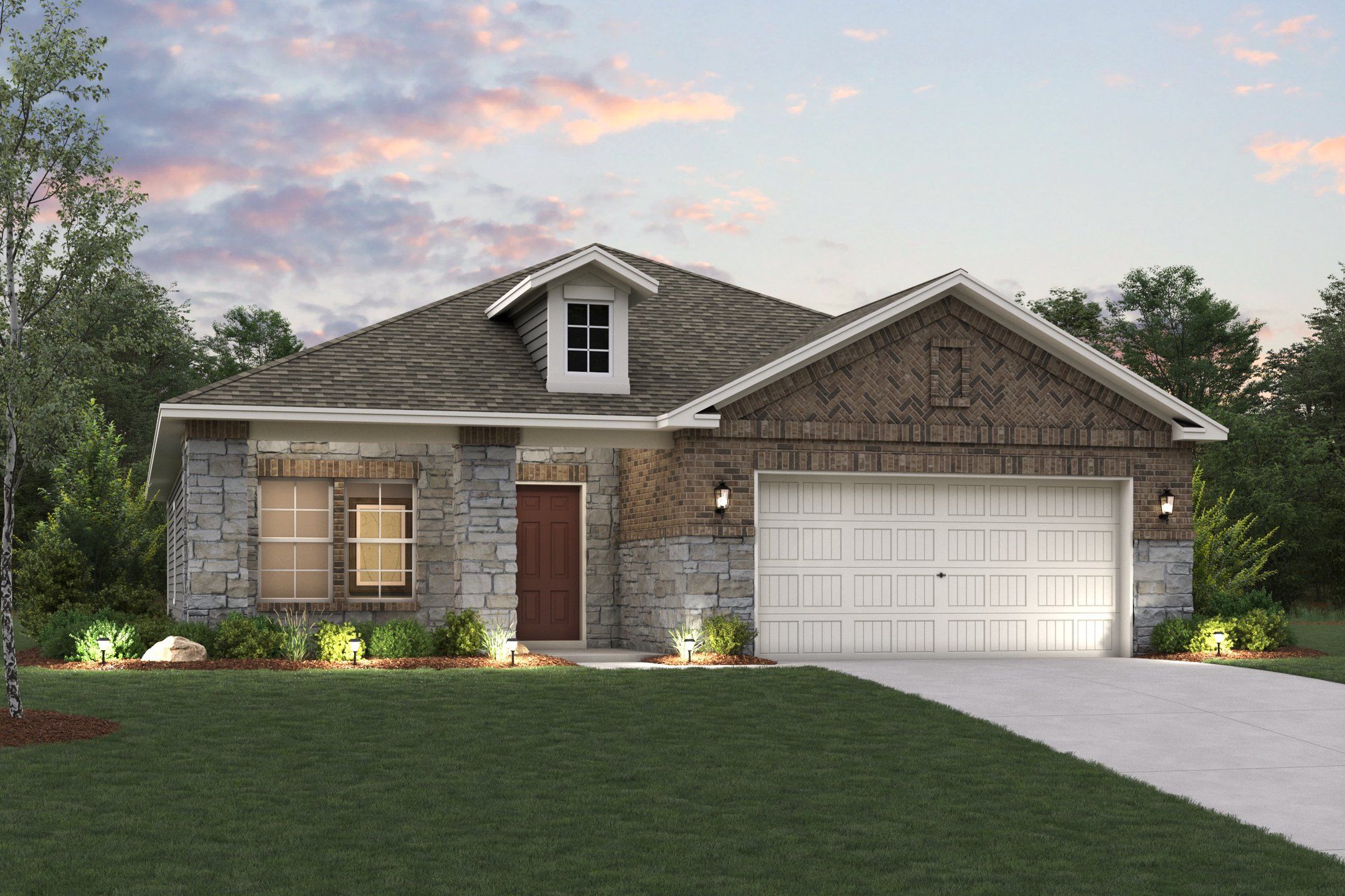 Front exterior of a new home in Pennsylvania Avenue, Springtown, TX, highlighting curb appeal (Image 1). Front exterior of a new home in Pennsylvania Avenue, Springtown, TX, highlighting curb appeal (Image 1).