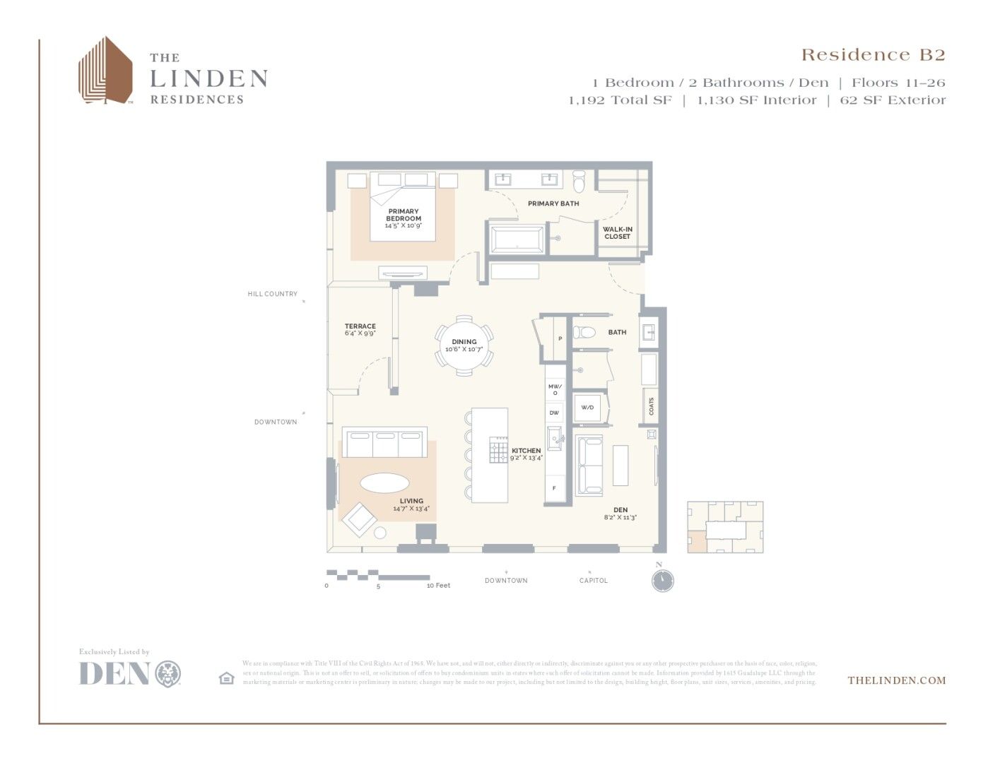 2D floor plan layout for the Residence B2 by Reger Holdings, LLC. in The Linden Residences, Austin, TX (Image 1). 2D floor plan layout for the Residence B2 by Reger Holdings, LLC. in The Linden Residences, Austin, TX (Image 1).