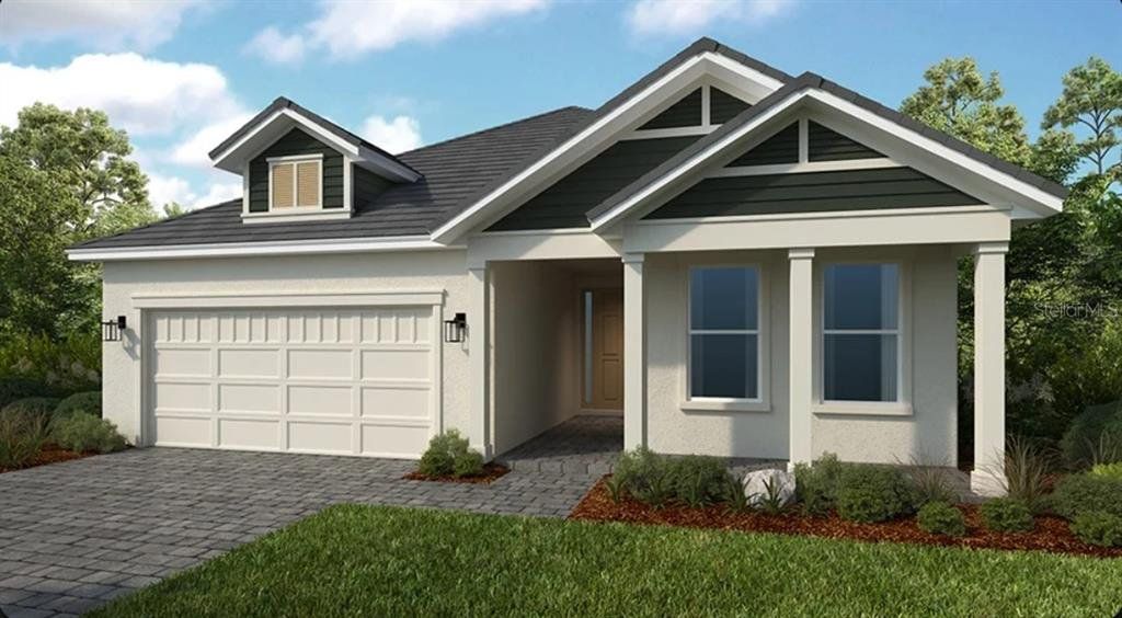 Front exterior of a new home in Skye Ranch Community Group Page, Sarasota, FL, highlighting curb appeal (Image 1). Front exterior of a new home in Skye Ranch Community Group Page, Sarasota, FL, highlighting curb appeal (Image 1).