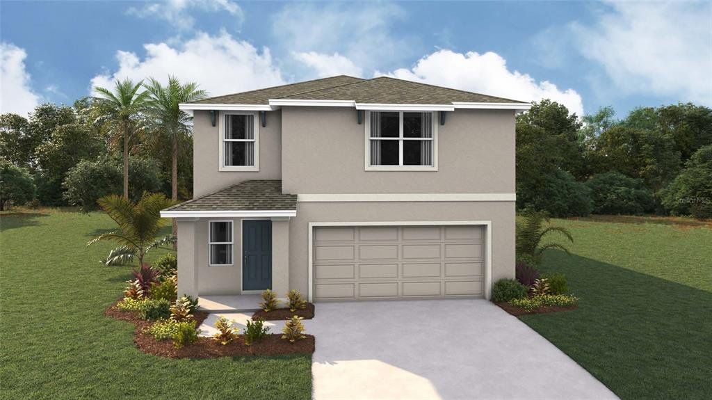Front exterior of a new home in Ocala Crossings South, Ocala, FL, highlighting curb appeal (Image 1). Front exterior of a new home in Ocala Crossings South, Ocala, FL, highlighting curb appeal (Image 1).