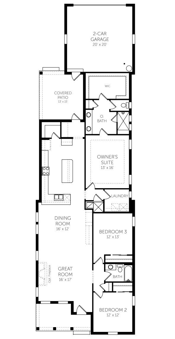 2D floor plan layout for the Cumberland - 40' Homesites by Dream Finders Homes in Laureate Park, Orlando, FL (Image 1). 2D floor plan layout for the Cumberland - 40' Homesites by Dream Finders Homes in Laureate Park, Orlando, FL (Image 1).