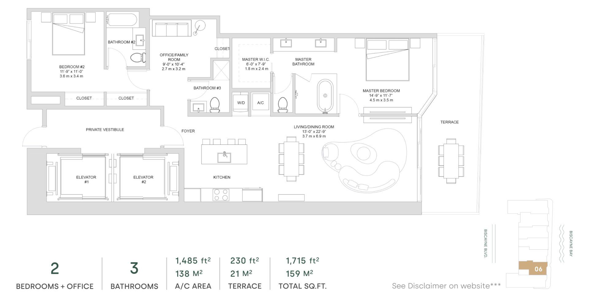 2D floor plan layout for the Line 06 - North Tower (Level 03 to 26) by The Melo Group in Aria Reserve, Miami, FL (Image 1). 2D floor plan layout for the Line 06 - North Tower (Level 03 to 26) by The Melo Group in Aria Reserve, Miami, FL (Image 1).