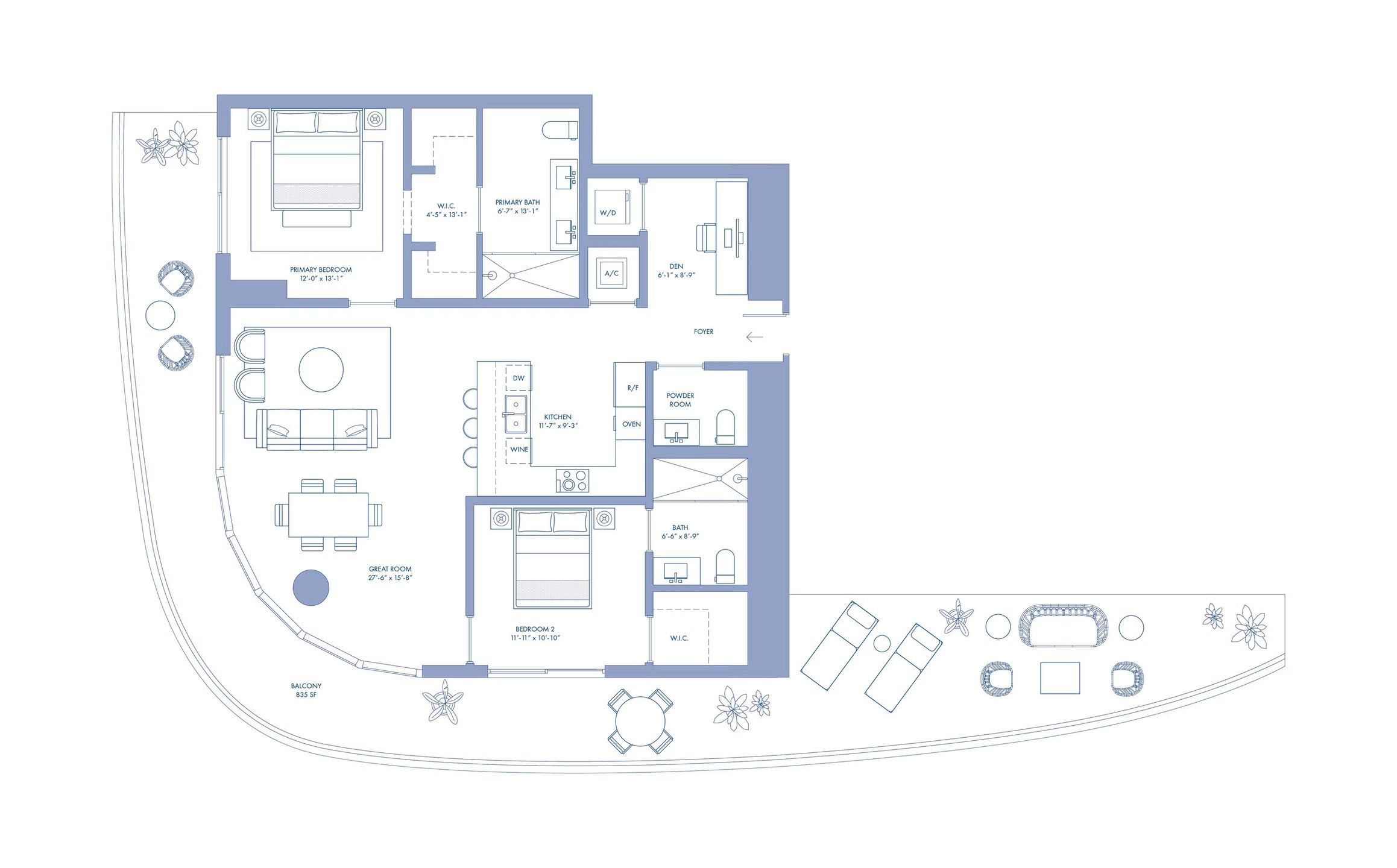 2D floor plan layout for the 05 Lvl 37-61 by Mast Capital in Cipriani Residences Miami, Miami, FL (Image 1).