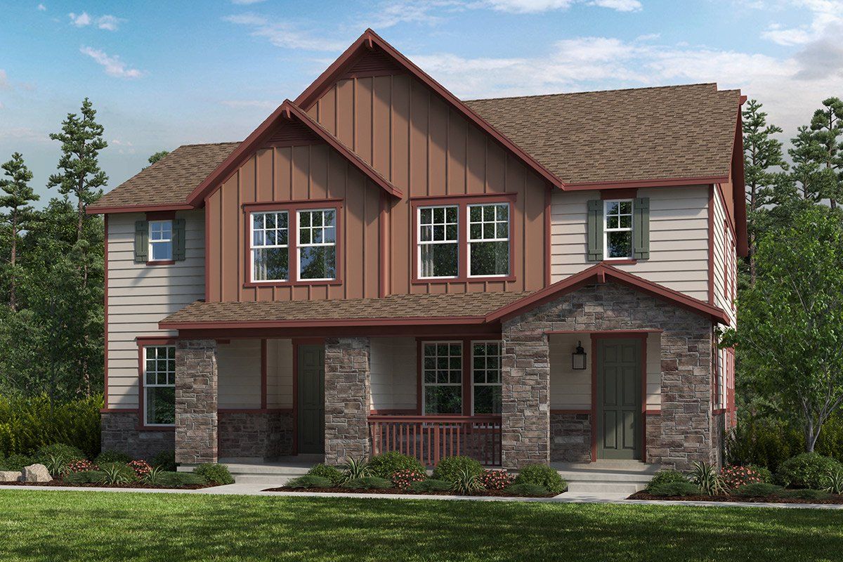Front exterior of a new home in Painted Prairie Villas, Aurora, CO, highlighting curb appeal (Image 1). Front exterior of a new home in Painted Prairie Villas, Aurora, CO, highlighting curb appeal (Image 1).
