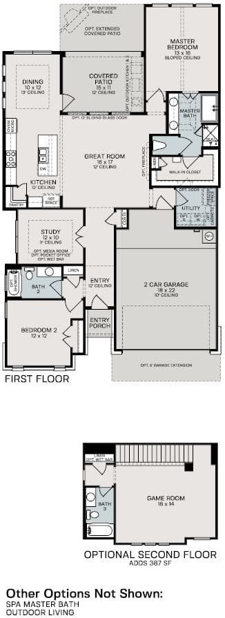 Ozona floor plan layout in Davis Ranch, San Antonio by Sitterle Homes Ozona floor plan layout in Davis Ranch, San Antonio by Sitterle Homes