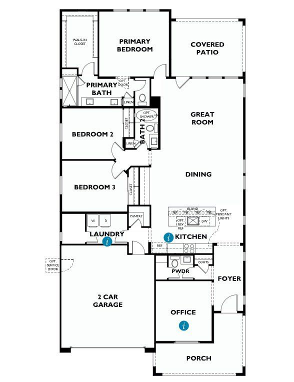 2D floor plan layout for the 4012 by Shea Homes in Ascent at Aloravita, Peoria, AZ (Image 1).