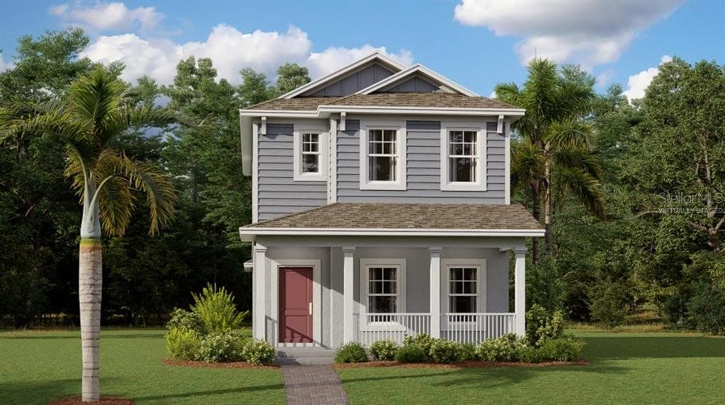 Front exterior of a new home in Bronson's Ridge, Apopka, FL, highlighting curb appeal (Image 1). Front exterior of a new home in Bronson's Ridge, Apopka, FL, highlighting curb appeal (Image 1).
