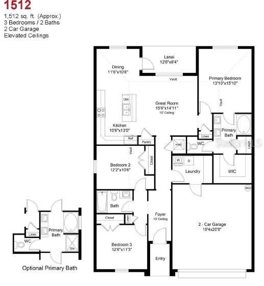2D floor plan layout of this home in Pine Bluff, Spring Hill, FL (Image 1). 2D floor plan layout of this home in Pine Bluff, Spring Hill, FL (Image 1).