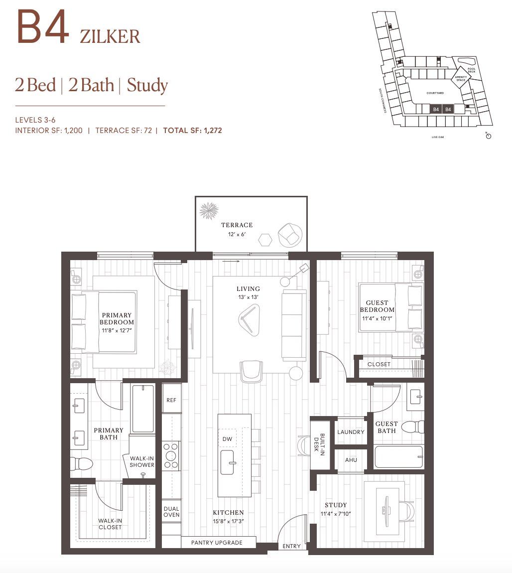 2D floor plan layout for the B4 Zilker by Intracorp in Leland South Congress, Austin, TX (Image 1). 2D floor plan layout for the B4 Zilker by Intracorp in Leland South Congress, Austin, TX (Image 1).