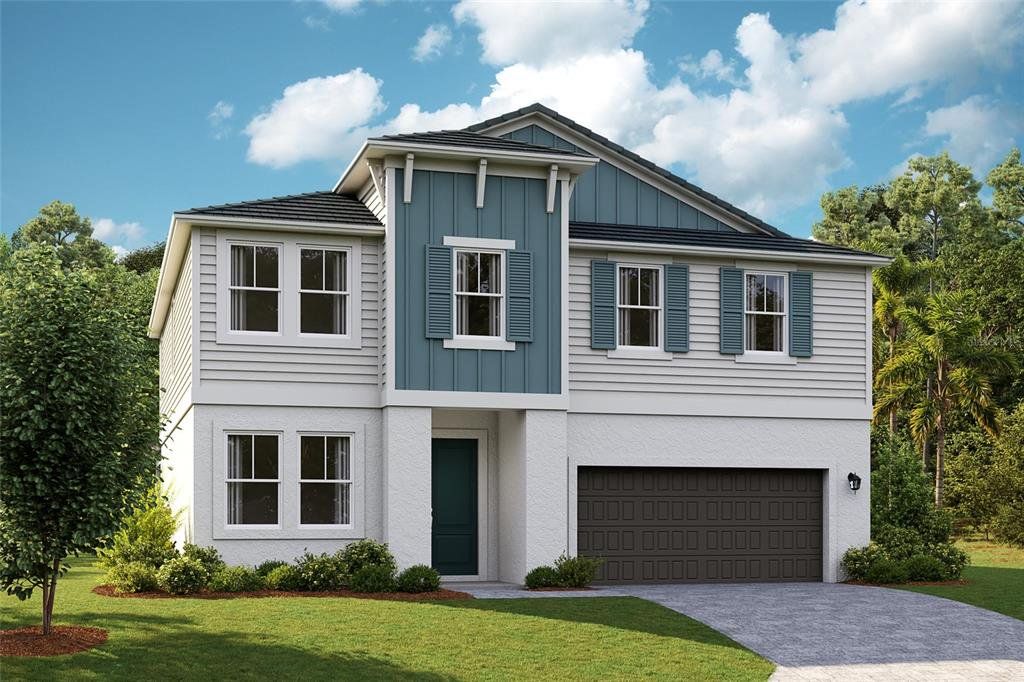 Front exterior of a new home in Mirada, San Antonio, FL, highlighting curb appeal (Image 1).