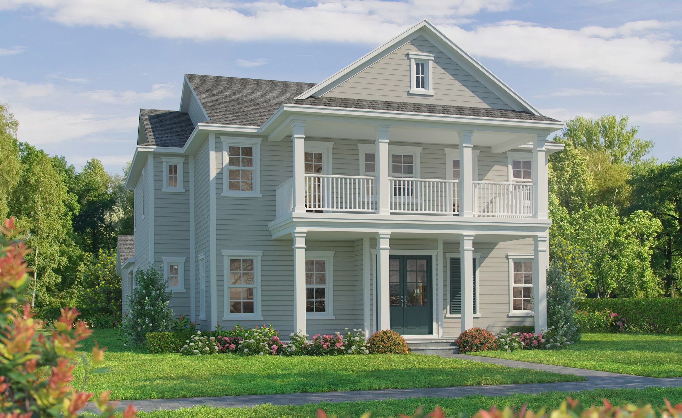 Front exterior of a new home in Seven Pines, Jacksonville, FL, highlighting curb appeal (Image 1).