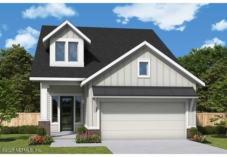 Front exterior of a new home in Evergreen Island at Silverleaf - Executive, St. Augustine, FL, highlighting curb appeal (Image 1).