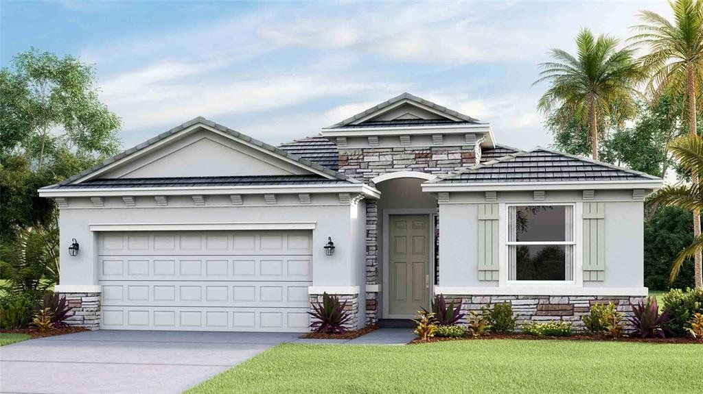 Front exterior of a new home in Star Farms at Lakewood Ranch, Lakewood Ranch, FL, highlighting curb appeal (Image 1). Front exterior of a new home in Star Farms at Lakewood Ranch, Lakewood Ranch, FL, highlighting curb appeal (Image 1).