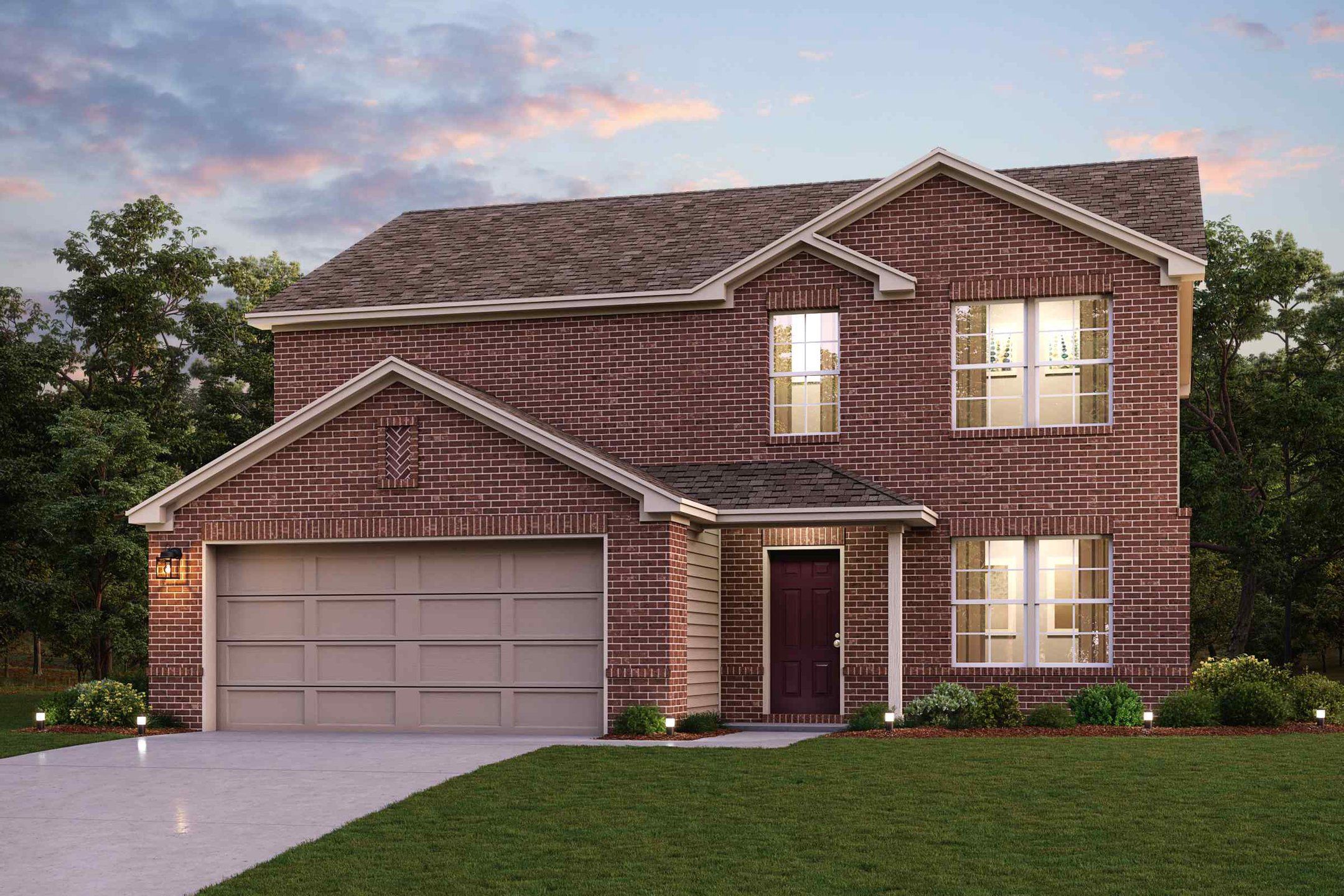 Front exterior of a new home in Courtland Place, Cleburne, TX, highlighting curb appeal (Image 1). Front exterior of a new home in Courtland Place, Cleburne, TX, highlighting curb appeal (Image 1).