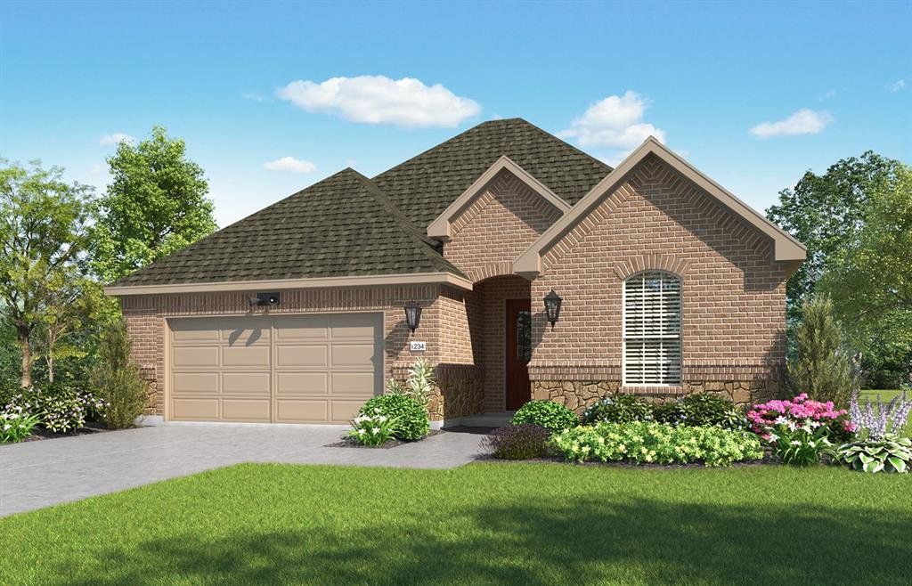 Front exterior of a new home in Ladera at Tavolo Park, Fort Worth, TX, highlighting curb appeal (Image 1). Front exterior of a new home in Ladera at Tavolo Park, Fort Worth, TX, highlighting curb appeal (Image 1).
