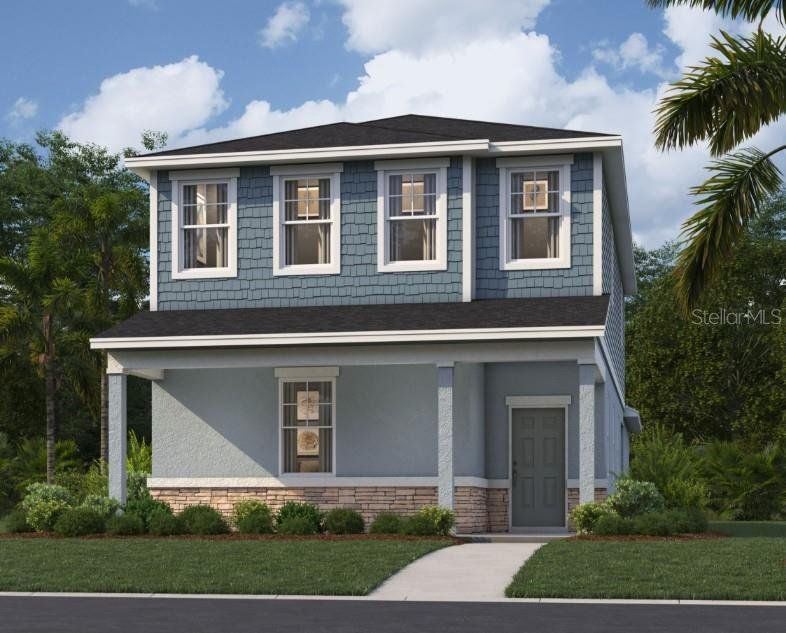 Front exterior of a new home in Brack Ranch, St. Cloud, FL, highlighting curb appeal (Image 1). Front exterior of a new home in Brack Ranch, St. Cloud, FL, highlighting curb appeal (Image 1).