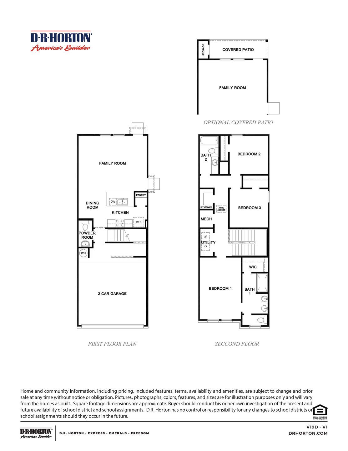 2D floor plan layout for the DAISY by D.R. Horton in Lexington Village, Missouri City, TX (Image 1). 2D floor plan layout for the DAISY by D.R. Horton in Lexington Village, Missouri City, TX (Image 1).