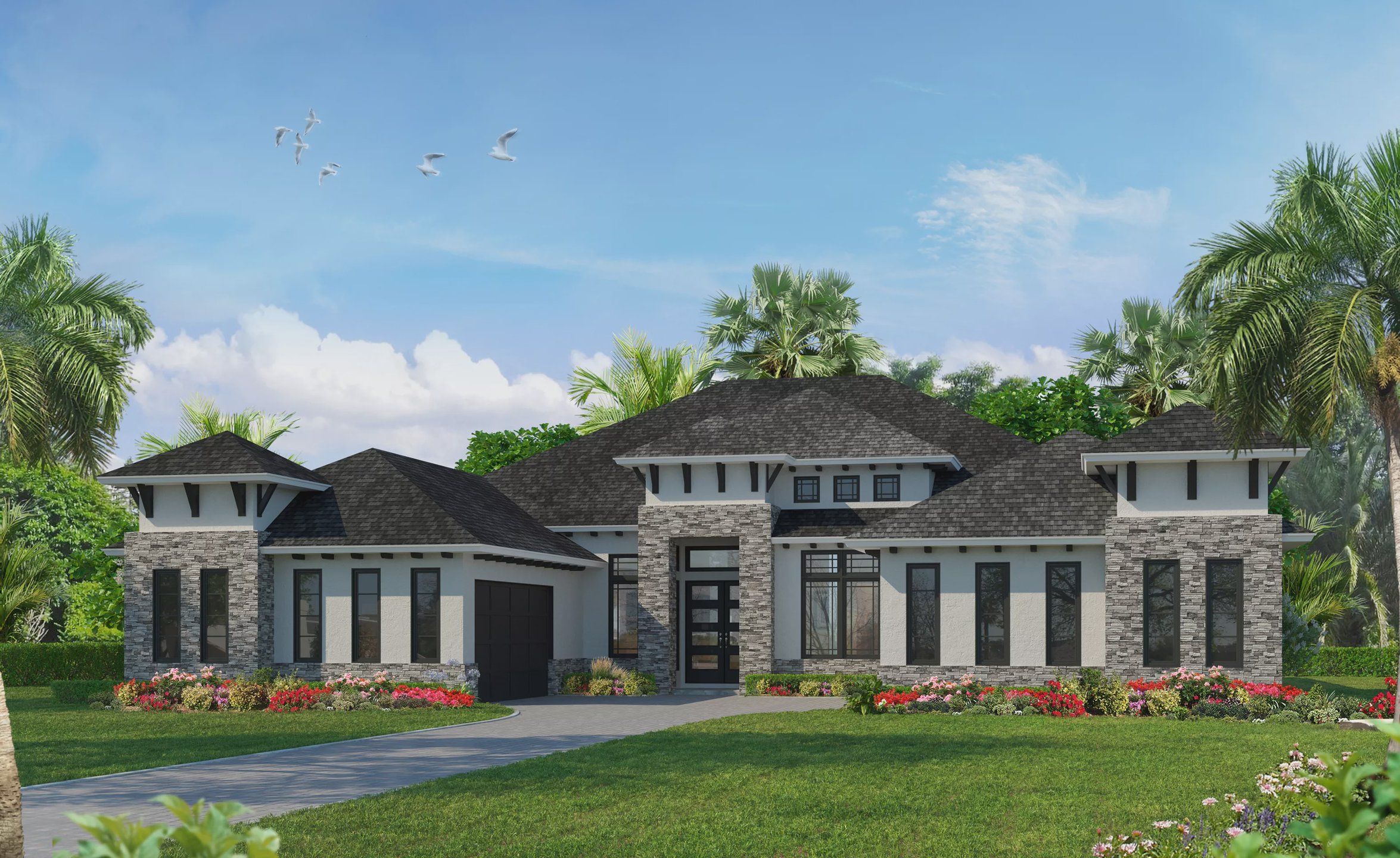 Representative exterior photo of a completed home built from the Monica - Regency Series | 75' Wide Lots by ICI Homes in Palmera, Venice, FL (Image 1).