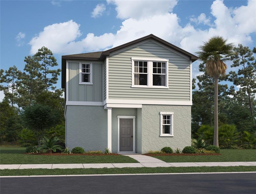 Front exterior of a new home in Hawks Run, Kissimmee, FL, highlighting curb appeal (Image 1). Front exterior of a new home in Hawks Run, Kissimmee, FL, highlighting curb appeal (Image 1).
