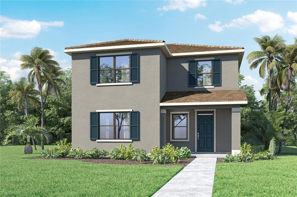 Front exterior of a new home in Harmony at Lake Eloise, Winter Haven, FL, highlighting curb appeal (Image 1). Front exterior of a new home in Harmony at Lake Eloise, Winter Haven, FL, highlighting curb appeal (Image 1).