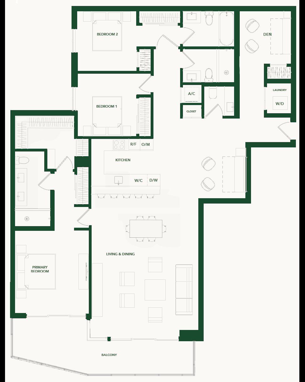 2D floor plan layout for the TYPE J3 by Aria Development Group in 2200 Brickell, Miami, FL (Image 1). 2D floor plan layout for the TYPE J3 by Aria Development Group in 2200 Brickell, Miami, FL (Image 1).
