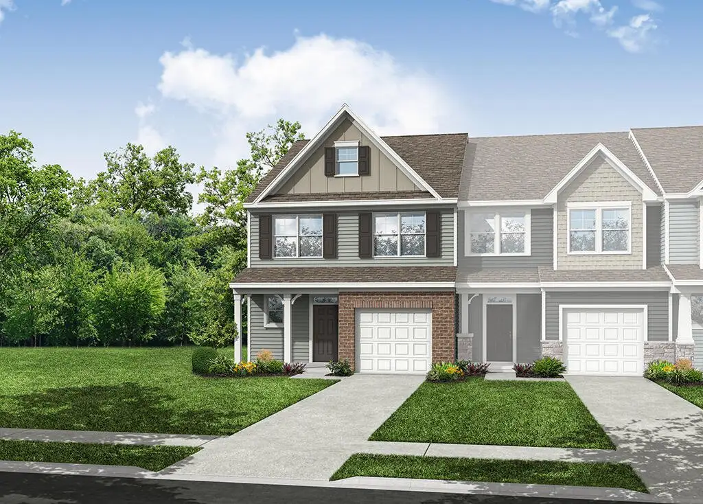 Front exterior of a new home in Blythe Mill Townhomes, Waxhaw, NC, highlighting curb appeal (Image 1). Front exterior of a new home in Blythe Mill Townhomes, Waxhaw, NC, highlighting curb appeal (Image 1).