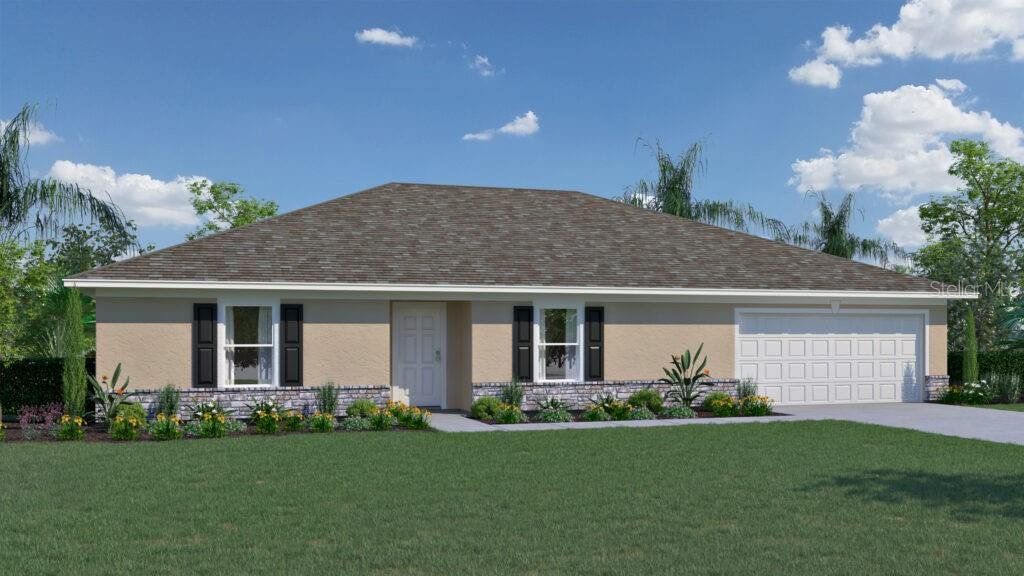 Front exterior of a new home in Spring Hill, Spring Hill, FL, highlighting curb appeal (Image 1). Front exterior of a new home in Spring Hill, Spring Hill, FL, highlighting curb appeal (Image 1).
