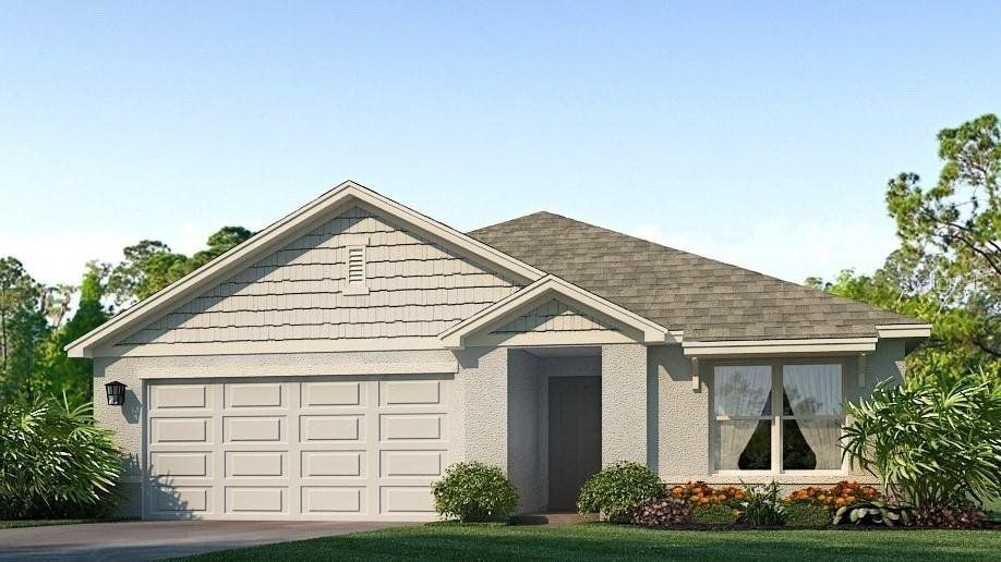 Front exterior of a new home in Silverstone North, Palmetto, FL, highlighting curb appeal (Image 1). Front exterior of a new home in Silverstone North, Palmetto, FL, highlighting curb appeal (Image 1).
