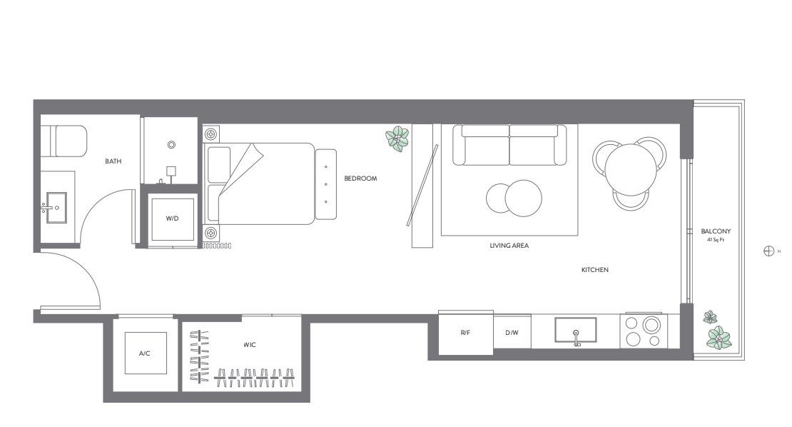 2D floor plan layout for the Residence 02 by Property Markets Group in The Elser Hotel & Residences, Miami, FL (Image 1).