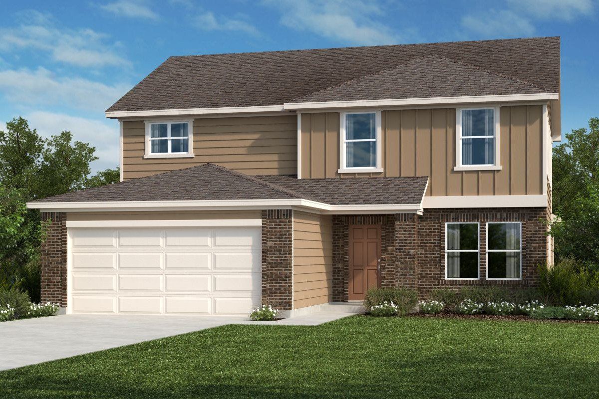 Front exterior of a new home in Hidden Trails, Belton, TX, highlighting curb appeal (Image 1). Front exterior of a new home in Hidden Trails, Belton, TX, highlighting curb appeal (Image 1).